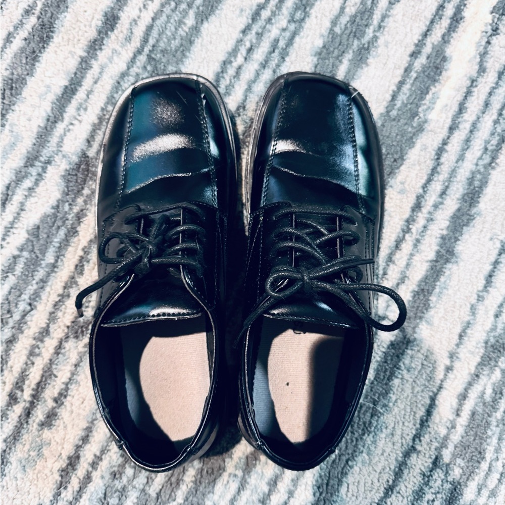 Deer Stags Kids Black Dress Shoes